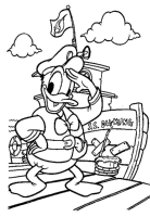 A coloring page of donald duck